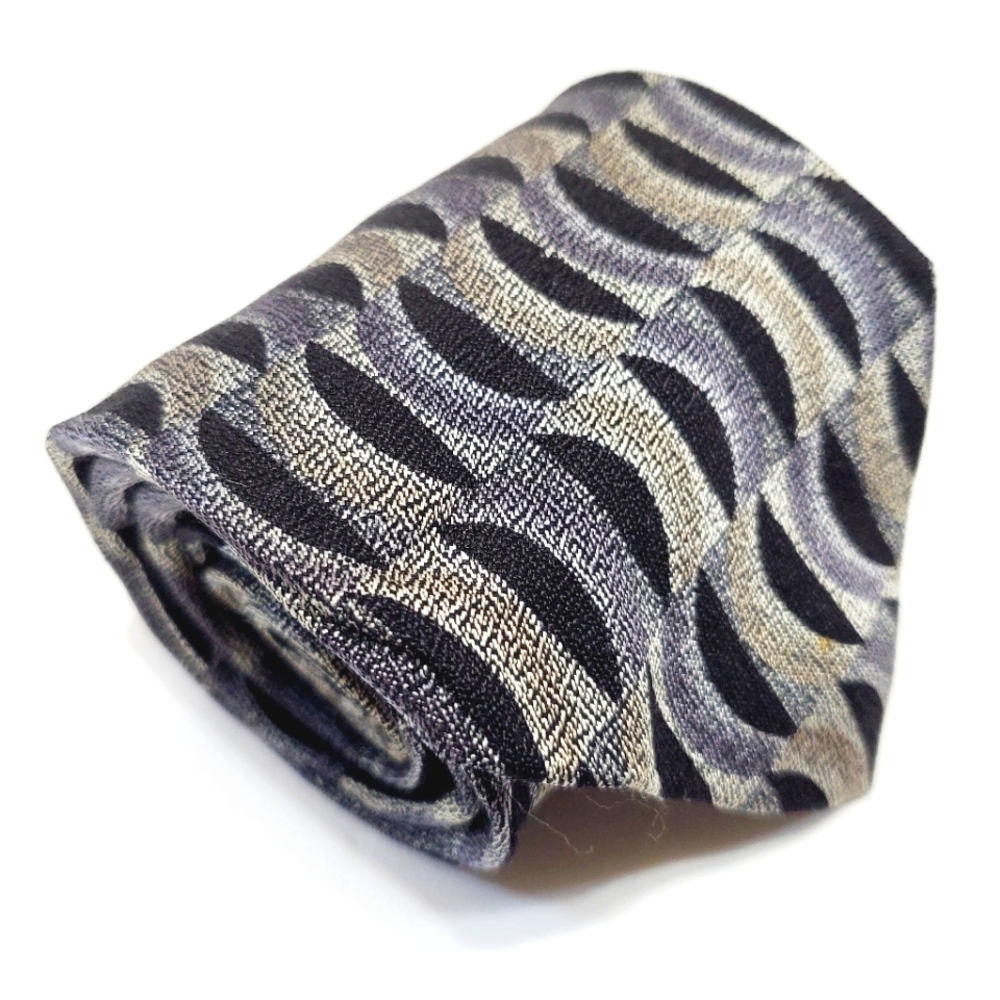 Daniel Craig Necktie Silver Geometric Pattern Men's Italian Silk Neck Tie
